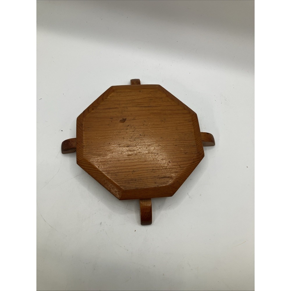 Octagonal‎ Wooden Stand with Feet DIY Craft Project Display 5.5"